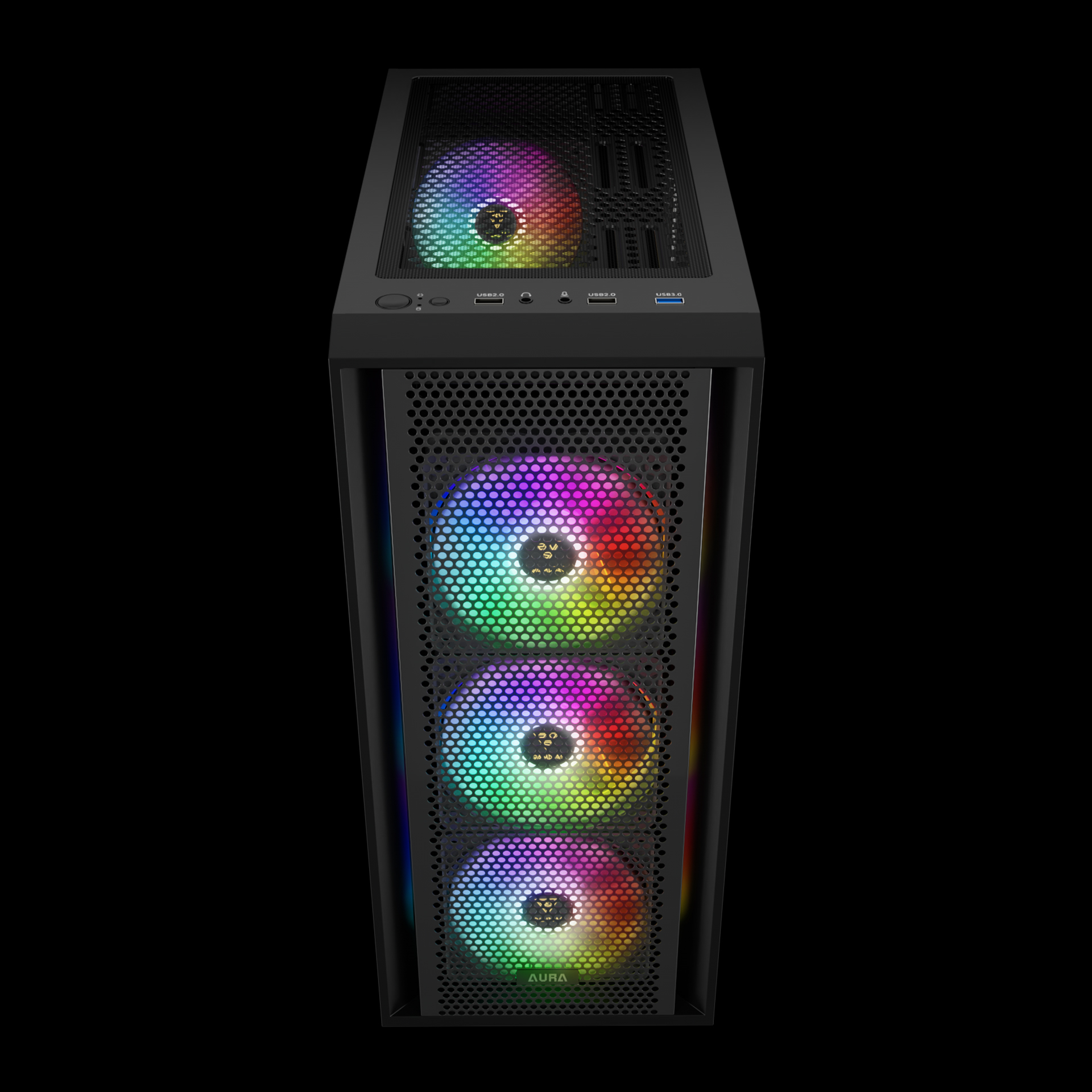 GAMDIAS AURA GC2 ELITE ARGB Mid Tower Gaming Case - Black GAMDIAS AURA GC2 ELITE ARGB Mid Tower Gaming Case - Black